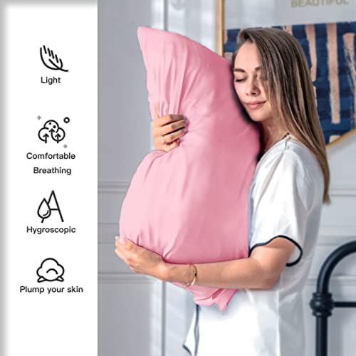 Silk Pillow Cases 2 Pack, Soft Breathable and Sliky Queen Size Pillow Cases Set - Image 3