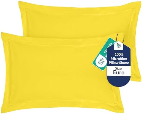 Royale Linens Microfiber Euro Size Pillow Shams Set of 2 by ROYALELINENS