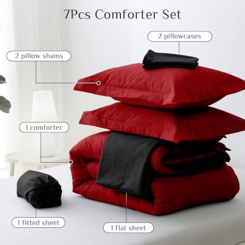 JOLLYVOGUE King Comforter Set, Ultra-Soft Bed in a Bag King Size 7 Pieces - Image 5