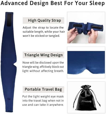 Silk Sleep Mask for Women Men Satin, ATreebag Eye Sleeping Mask & Blindfold - Image 6