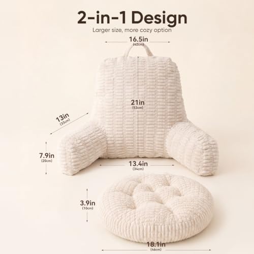 21"H Large Reading Pillow, Backrest Pillow - Image 2
