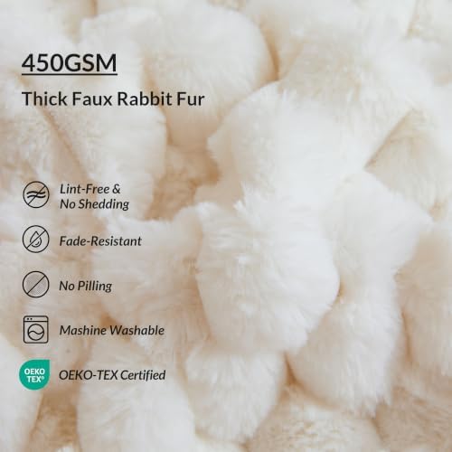 XeGe Luxury Bubble Fluffy Faux Rabbit Fur Body Pillow Cover 20x54 - Image 6