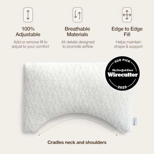 Coop Home Goods Original Crescent Adjustable Pillow, King Bed Pillows - Image 5