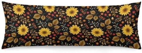 Floral Body Pillow Cover Sunflower Pillowcase by Unknown