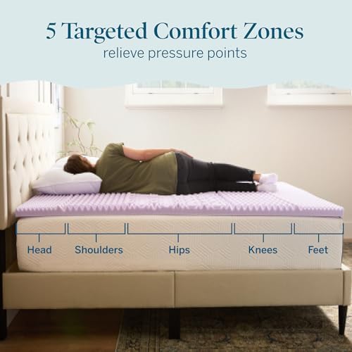 LUCID Lavender Infused 2 Inch Memory Foam Mattress Topper - Image 2