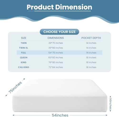 TASTELIFE Full Waterproof Mattress Protector, Microfiber, 54x75 Inches - Image 2