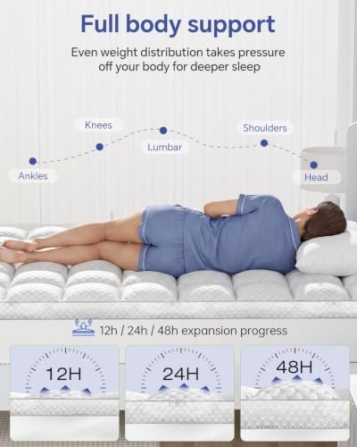 BEDELITE Twin XL Mattress Topper, Pillow Top Mattress Pad Bed Cover 2 Inch - Image 4