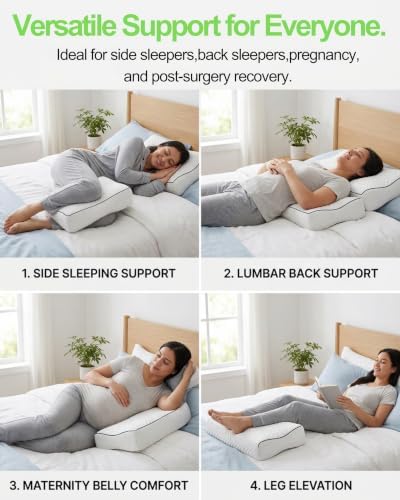 Knee Pillow for Side Sleepers, Memory Foam Leg Pillow - Image 2