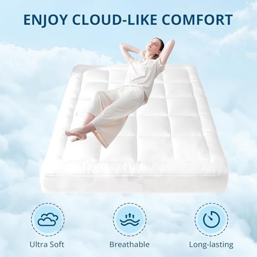 YUGYVOB California King Mattress Topper Thick, Cooling Plush Mattress Pad - Image 2