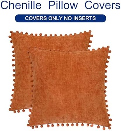 CaliTime Fall Decorative Throw Pillow Covers 20 X 20 Inches Burnt Orange - Image 6