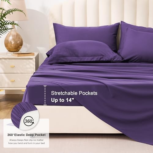 Love's cabin Twin Comforter Set Dark Purple, 5 Pieces Twin Bed in a Bag - Image 6