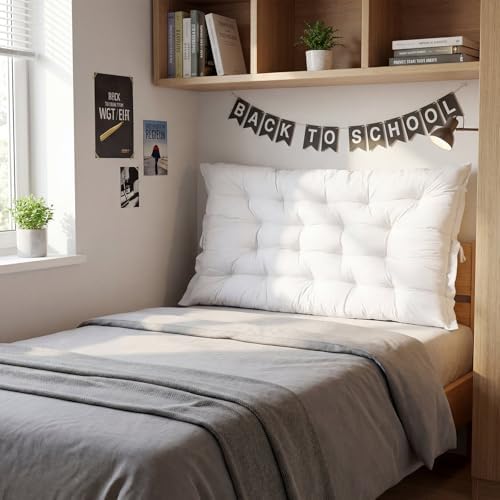 Threehoney Extra Large Dorm Bed College Headboard Pillow - Image 6