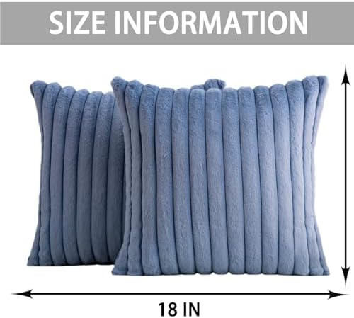 Aegero Pack of 2 Faux Fur Christmas Throw Pillow Covers 18x18 Inch - Image 4
