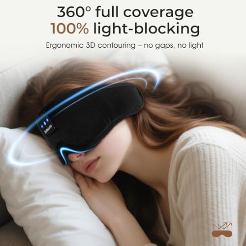 Sleep Mask with Bluetooth Headphone, 100% Blackout, Zero Eye Pressure - Image 2