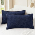 CaliTime Decorative Couch Throw Pillow Covers 20 X 12 Inches Navy Blue by CaliTime