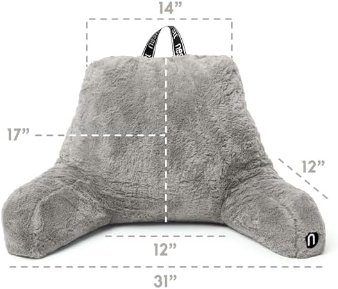 Nestl Fur Reading Pillow with Laptop Lap Desk, Stylish Back Pillow - Image 3