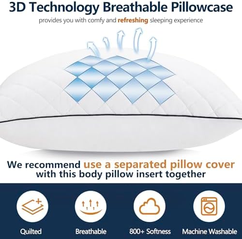 1 MIDDLE ONE Body Pillow, Memory Foam Body Pillows - Image 4