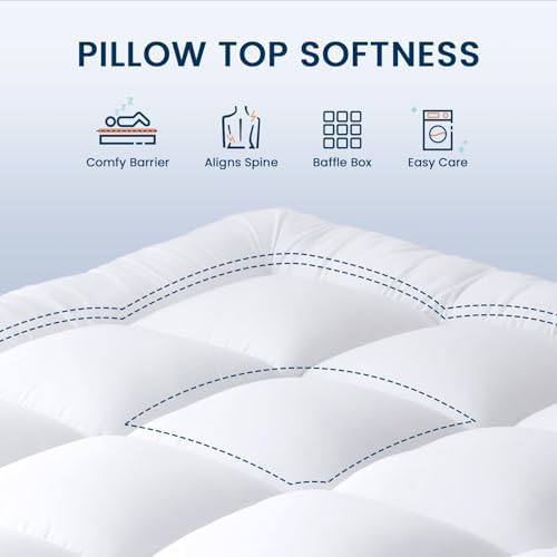 YUGYVOB Full Size Mattress Topper Extra Thick, Cooling Plush Mattress Pad - Image 2