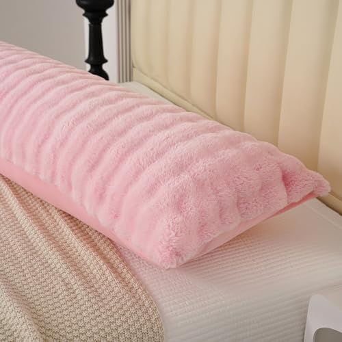 Fluffy Faux Fur Body Pillowcase, Luxury Bubble Waffle Carved Plush Long Size - Image 6