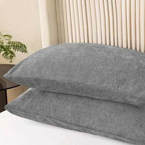 CaliTime Decorative Throw Pillow Covers 26 X 20 Inches Medium Grey - Image 3