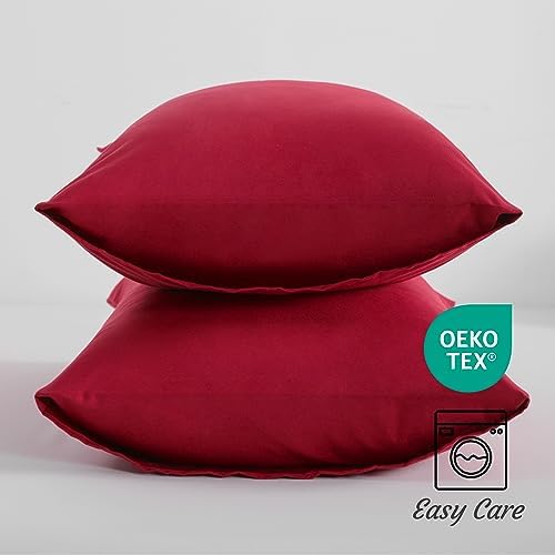 NTBAY Queen Microfiber Pillowcases, Wine Red - Image 3