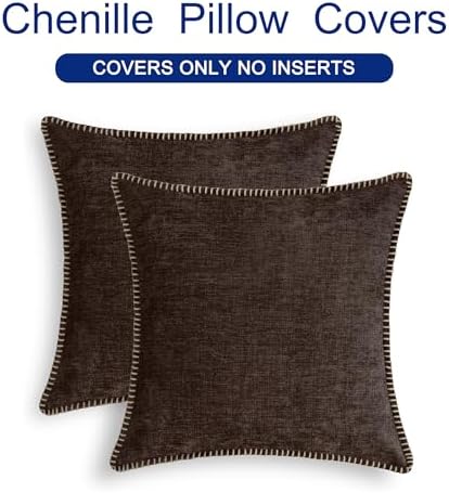 CaliTime Decorative Couch Throw Pillow Covers 26 X 26 Inches Coffee - Image 6