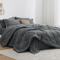Love's cabin California King Comforter Set Dark Grey, 7 Pieces California King by Lovescabin
