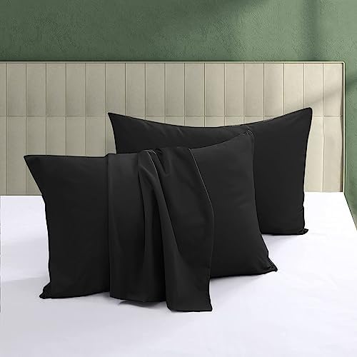 100% Egyptian Cotton Pillow Protectors Set of 2 Standard Size by ShunjieHome