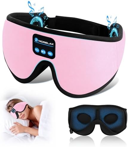 Sleep Mask with Bluetooth Headphones, 3D Sleep Mask Wireless Music Eye Mask by Morelax