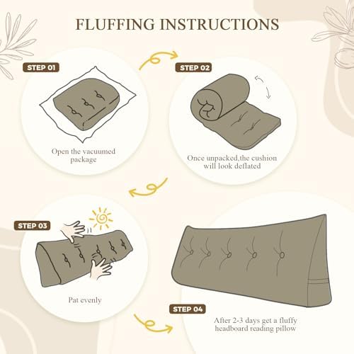 DANGHOOGY Headboard Pillow King, Large Triangular Wedge Headboard Pillow - Image 6