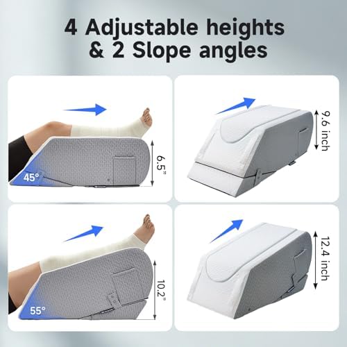 Leg Elevation Pillow for After Surgery, Adjustable 4 Heights & 2 Slope - Image 3