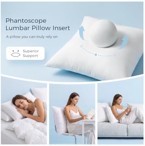 Phantoscope 26x26 Pillow Insert, Soft Lumbar Support Pillow - Image 5