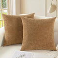 CaliTime Decorative Couch Throw Pillow Covers 22 X 22 Inches Apricot Brown by CaliTime