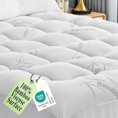 Mattress Topper Full Size Over 3 Inch Thick, Viscose Made from Bamboo by LUXELINEN