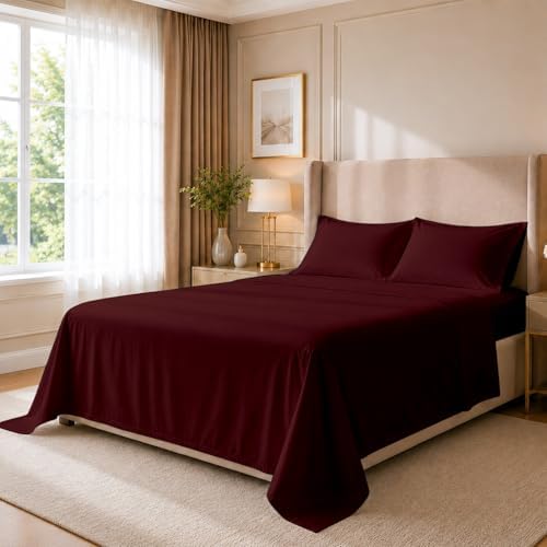 Cottingon 4 Piece Full Sheets Fits 16" Deep, Egyptian Cotton by COTTINGON