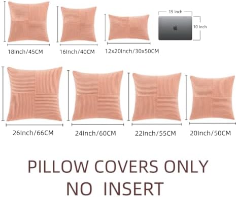 Fancy Homi 2 Packs Coral Decorative Throw Pillow Covers 16x16 Inch - Image 6