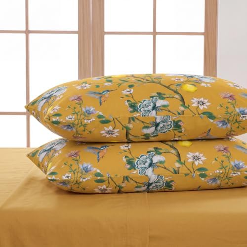 Bedorm 100% Cotton Pillowcases Set of 2 Queen Size Floral Pillow Cover Vinatge - Image 6
