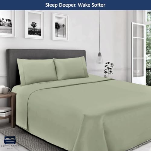 Cottingon 5 PC Split King Sheets Fits 16" Deep, Egyptian Cotton - Image 6