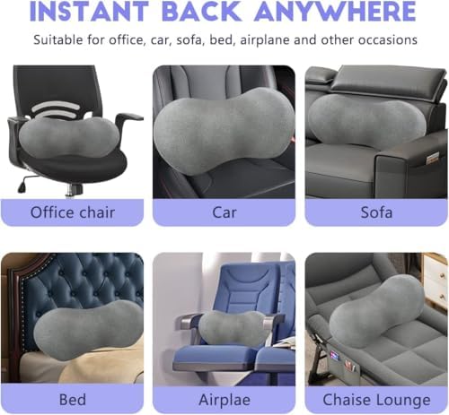 kasney Lumbar Support Pillow for Office Chair, Dark Gray - Image 6