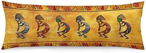 Rustic Southwestern Body Pillow Cover Southwest Native American Kokopelli by TOKILIAR
