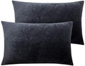 NTBAY Queen Velvet Pillowcases, Charcoal Grey by NTBAY