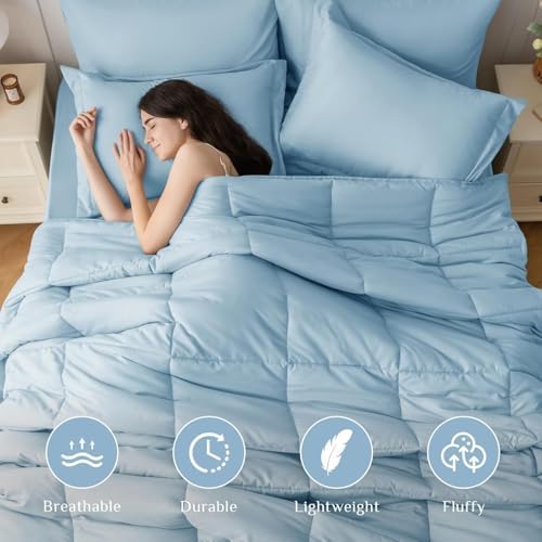 JOLLYVOGUE Twin Comforter Set, Ultra-Soft Bed in a Bag Twin Size 5 Pieces - Image 2