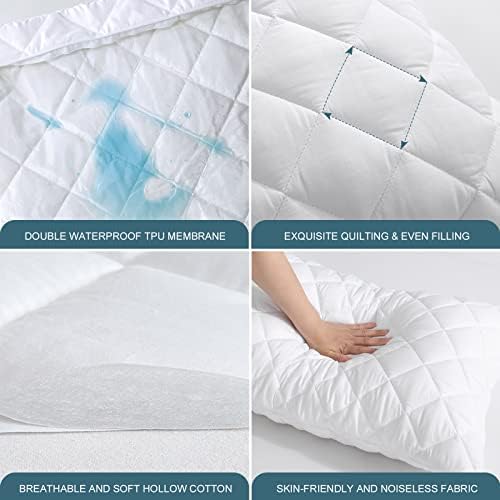 UNILIBRA 2 Pack Waterproof Pillow Protector Quilted Queen Size - Image 3
