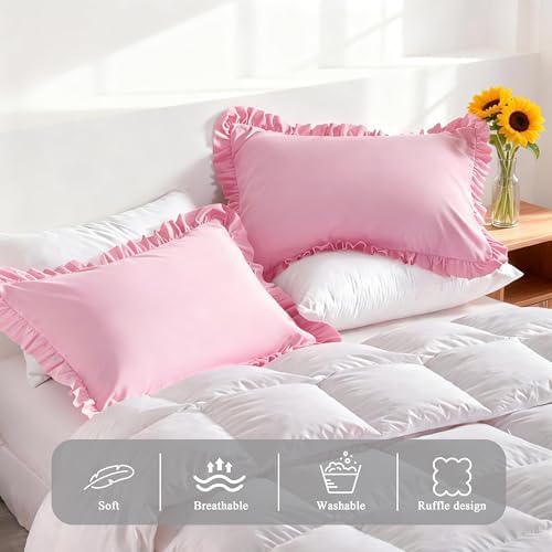 Ruffled King Pillow Shams, 2 Pack, 20x36 Inches - Image 4