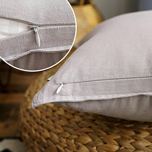 Jeanerlor Solid Cotton Linen Decoration Toss Throw Pillow Sham Cushion Case - Image 4