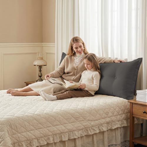 WOWMAX Headboard Pillow Full Dorm Reading & Body Pillow - Image 2