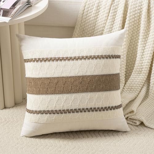 Fancy Homi Set of 1 Boho Light Brown Big Decorative Throw Pillow Cover 24x24 by Fancy+Homi