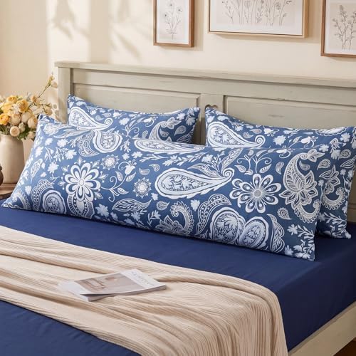Bedorm 20 x 54 Body Pillow Cover Cotton Body Pillow Case Boho Chic Paisley - Image 4