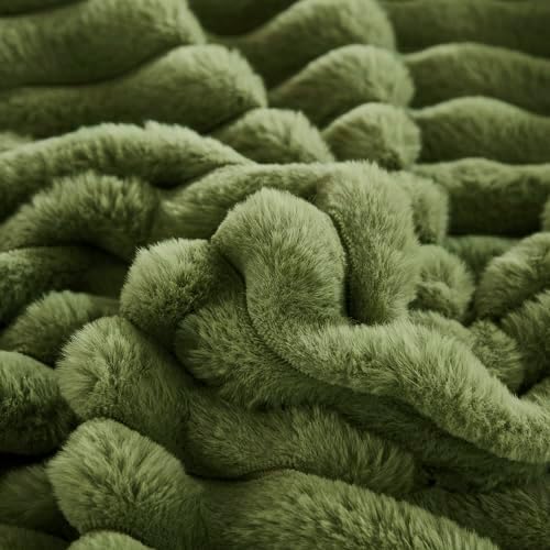 JAUXIO Faux Fur Fluffy Body Pillow Cover Luxury Textured Vertical Stripe Plush - Image 5