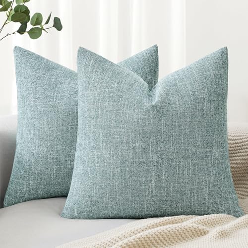 MIULEE Pack of 2 Decorative Linen Burlap Coastal Pillow Covers Farmhouse Boho by MIULEE
